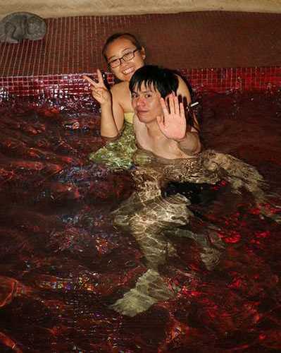 Kapadokyada çamur banyosu